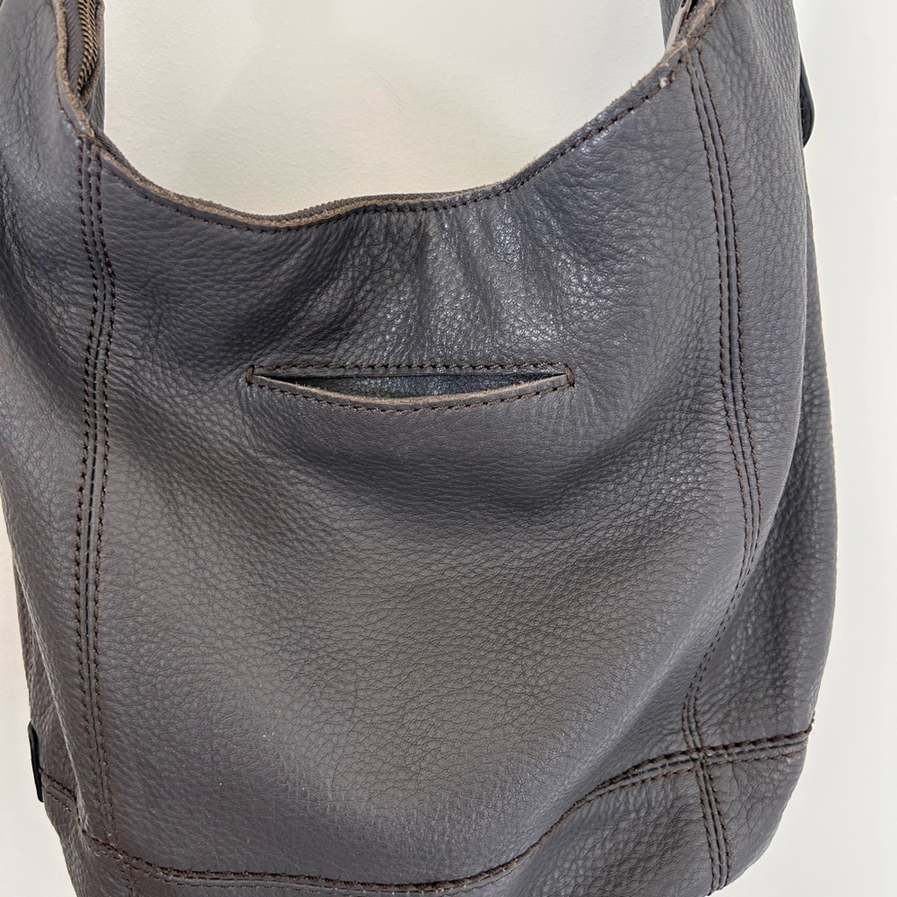 The Sak Womens Sequoia Hobo Shoulder Bag Purse Gray Soft Pebbled Leather Handbag - Picture 5 of 11